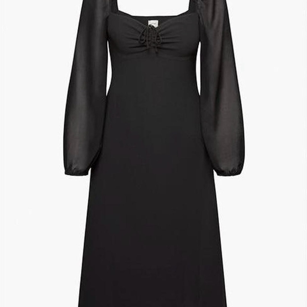 Aritzia Wilfred Black Midi Dress, Size 6, Like New